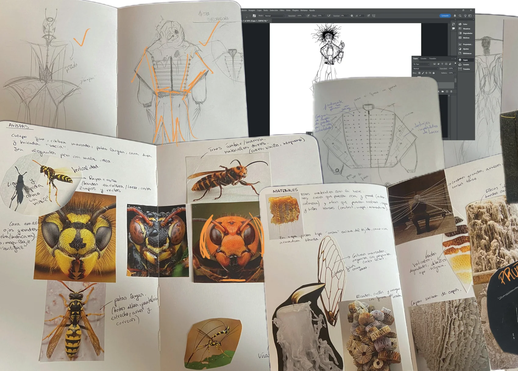 Sketchbook / research and costume development