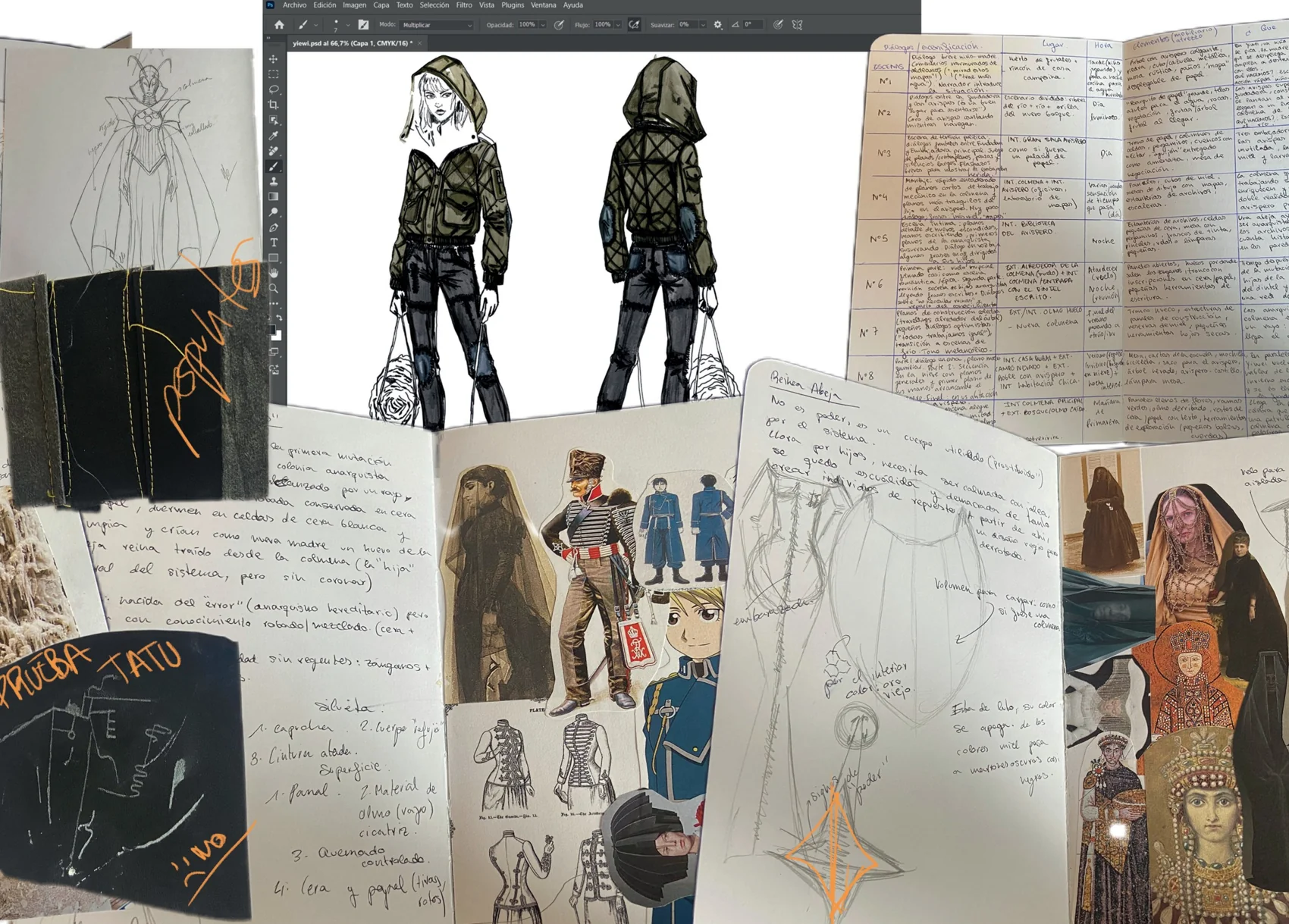 Sketchbook / research and costume development