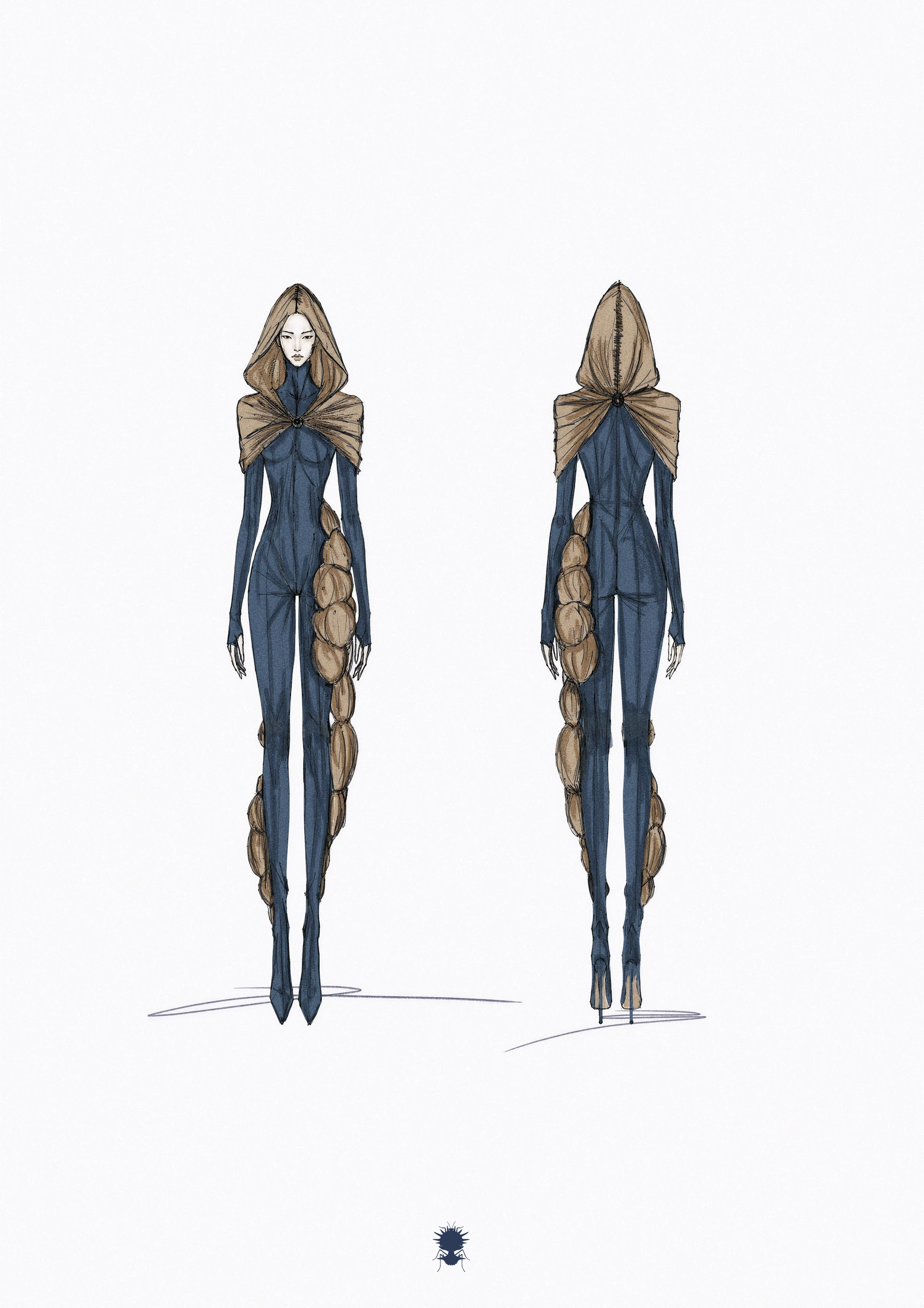 MUDA / design 02 / complete front and back sheet